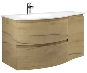 Mobile bagno sospeso con lavabo L 105 x H 56 x P 49 cm rovere oro in mdf, 1 anta 2 cassetti per vasca a sinistra Armonia