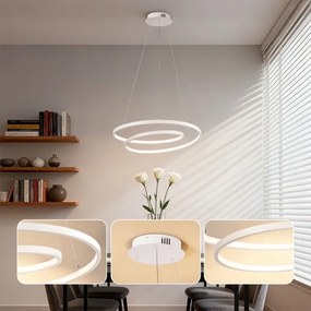 Brilagi-LED Lampadario dimmerabile su cavo TWISTER LED/48W/230V Ø 50 cm bianco + telecomando