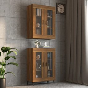 Armadietto Pensile A Parete Rovere Marrone 69,5x34x90 Cm /