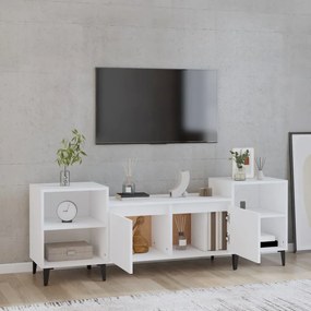 Mobile porta tv bianco 160x35x55 cm in legno multistrato