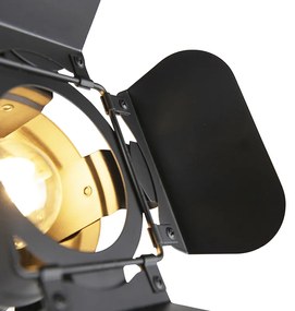 Lampada da terra industriale nera inclinabile - Movie