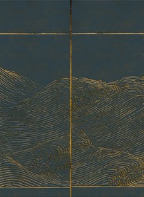 Coordonne Wandbild Waves - Dark Blue
