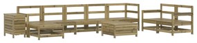 Set divani da giardino 10 pz in legno impregnato di pino