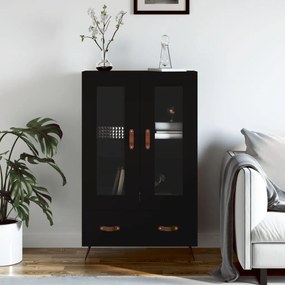 Credenza Nera 69,5x31x115 Cm İn Legno Multistrato /