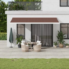 Tenda Sole Retrattile Manuale 500x300 Cm Marrone /