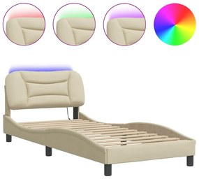 Giroletto con luci led crema 90x190 cm in tessuto