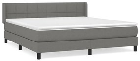 Giroletto a molle con materasso grigio scuro 160x200 cm tessuto