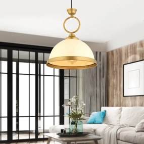 Lampadario a sospensione su cavo MONZA 1xE27/40W/230V diametro 26 cm crema/bronzo