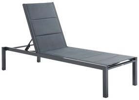 Lettino senza cuscino Aquila NATERIAL in alluminio grigio e seduta grigio