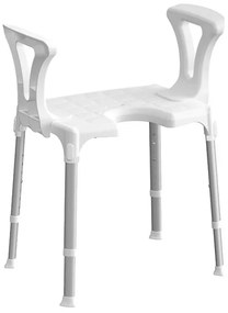 Sedia da doccia con apertura e braccioli bianco