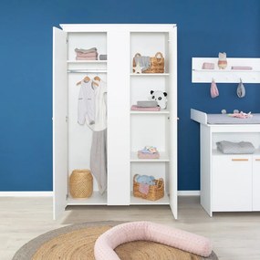 Armadio per bambini bianco 119x190x52 cm Anton – Roba