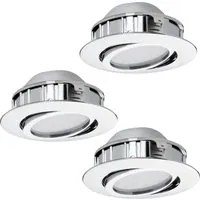 Faretto Ad Incasso Contemporaneo Pineda Policarbonato Cromo 3 Luci Led 4,9W