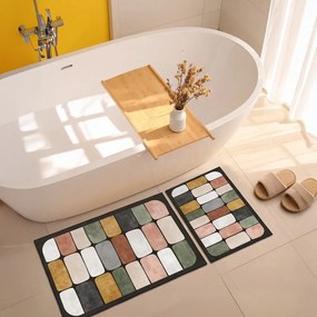 Set di tappetini per il bagno 2 pz 60x100 cm – Foutastic