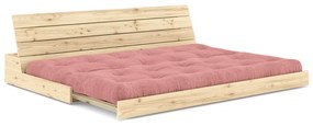 Divano letto in velluto a coste rosa 196 cm Base - Karup Design