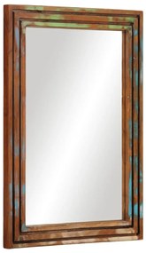 Specchio Da Bagno 50x70 Cm İn Legno Massello Di Acacia E Vetro /