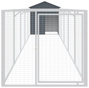 Casetta cani con tetto antracite 117x609x123 cm acciaio zincato