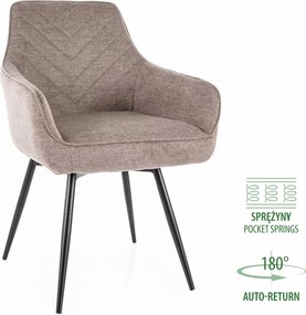 Sedia Servio Brego beige con auto-return – 55x45x88 cm