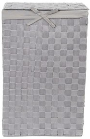 Cesto da bucato grigio con coperchio Cesto da bucato in lino, altezza 60 cm - Compactor