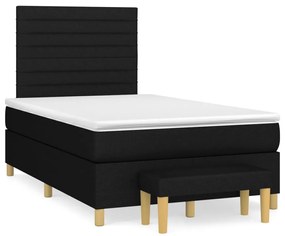 Giroletto a molle con materasso nero 120x200 cm in tessuto