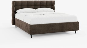 RAGNAR letto imbottito con vano contenitore e testiera capitonné avvolgente - elegante tessuto certificato Oeko-Tex®