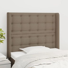 Testiera Ad Orecchio Tortora 93x16x118/128 Cm İn Tessuto /