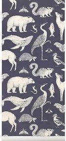 Tier Tapete Animals von Katie Scott - Dunkel Blau