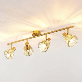 Lindby Kosta plafoniera a 4 luci, ottone