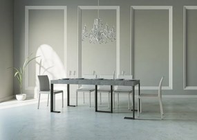 Consolle Estensibile Elegante Antracite con Telaio Robusto, 90x40/196 cm Sintesi Small Premium / Cemento
