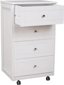 Carrello Cassettiera Giada con piano mattonelle in ceramica BIANCO