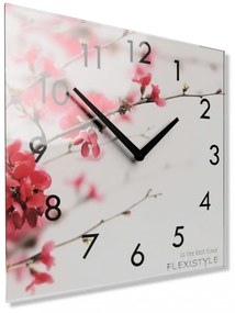 Orologio decorativo in vetro con motivo di ciliegio in fiore, 30 cm