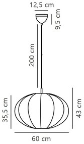 Nordlux - Lampadario a sospensione con filo AERON 1xE27/40W/230V diametro 60 cm