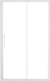 Porta doccia scorrevole L 137-141 cm x H 195 cm per nicchia in vetro trasparente SP. 6 mm, profilo opaco bianco, serie Record