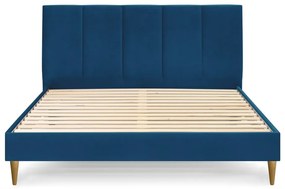 Letto matrimoniale imbottito blu con griglia 160x200 cm Vivara - Bobochic Paris