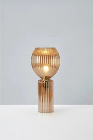 Lampada da tavolo color ambra con paralume in vetro (altezza totale 40 cm) Toulipa – Markslöjd