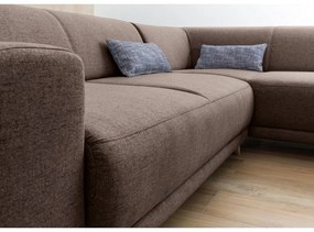 Divano angolare marrone allungabile e con contenitore (con penisola a destra/a L) Classy Sophie – Miuform