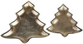 Set di 2 vassoi decorativi metallo oro DURIAN Beliani