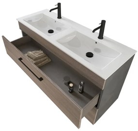 Mobile bagno sospeso 120 cm Smart olmo/lava con specchio