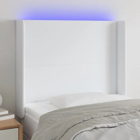 Testiera A Led Bianco 103x16x118/128 Cm İn Similpelle /