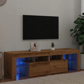 Mobile Porta Tv Con Led Artigianale 140x36,5x40 Cm Multistrato /