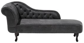 Chaise longue vintage sinistra in pelle sintetica grigia NIMES Beliani