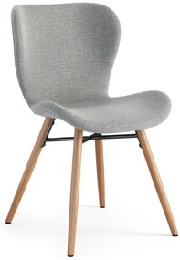 ALTEA Grigia (tessuto Rio 180)/gambe rovere naturale - MODERNA SEDIA PER SALONE/SOGGIORNO/CUCINA/UFFICIO