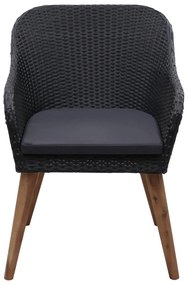 Set da pranzo da giardino 9 pz nero