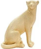 Statua Leopardo Oro 23x15,5x29 cm in Poliresina