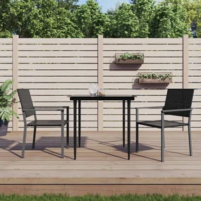 Set da pranzo da giardino 3 pz in polyrattan e acciaio