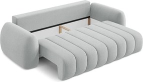 Divano grigio chiaro allungabile/con contenitore con rivestimento in bouclé 266 cm Pele – Makamii