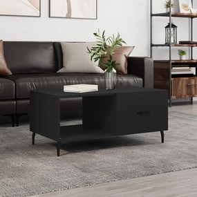 Tavolino Da Salotto Nero 90x50x40 Cm İn Legno Multistrato /