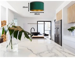 Duolla - Plafoniera ROLLER 1xE27/15W/230V d. 40 cm verde scuro/oro