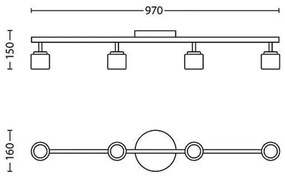 Philips 53334/17/16 - Faretto LED FREMONT 4xLED/4W/230V