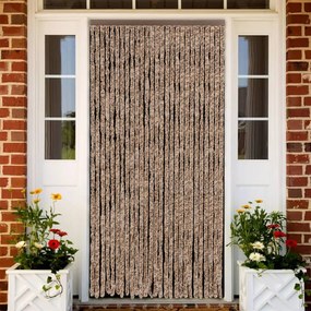 Tenda Antimosche Beige E Marrone Scuro 118x220 Cm İn Ciniglia /