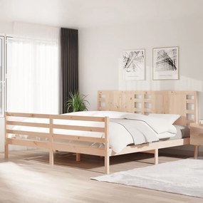 Giroletto Senza Materasso 200x200 Cm İn Legno Massello Di Pino /